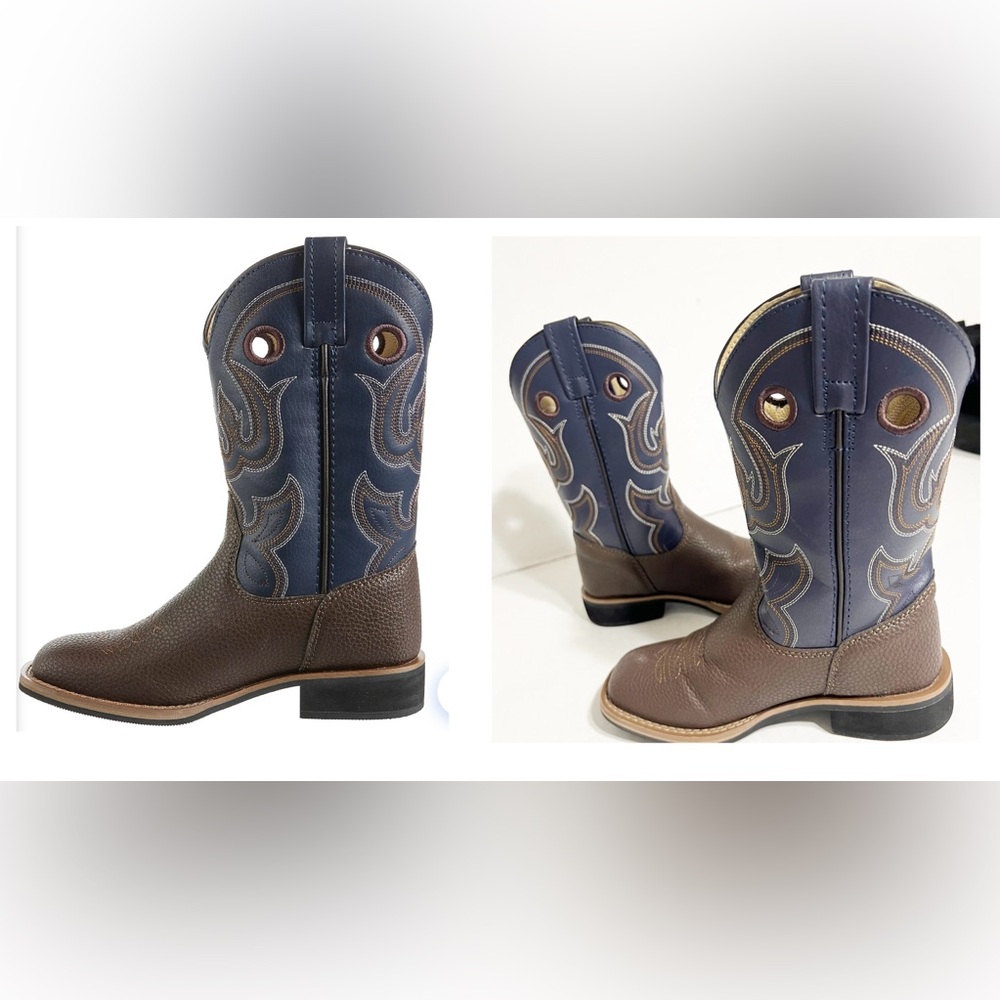 Magellan Outdoors Boys' Ace II Two Tone Western Boots Rodeo Cowboy Country 12D